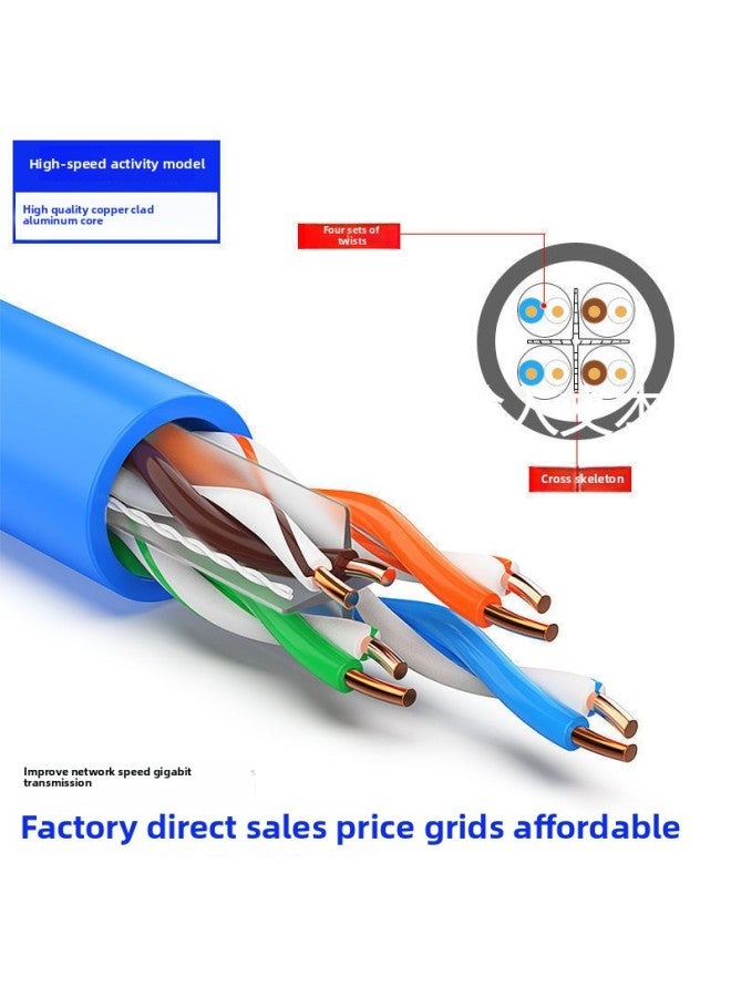 Network Cable Household Super Category 5 Category 6 Gigabit Outdoor High-speed Computer Broadband 8-core Network Monitoring Twisted Pair 10 M-Colour:Blue 【category 6 Gigabit Special Offer】-Line Leng  - Image 1