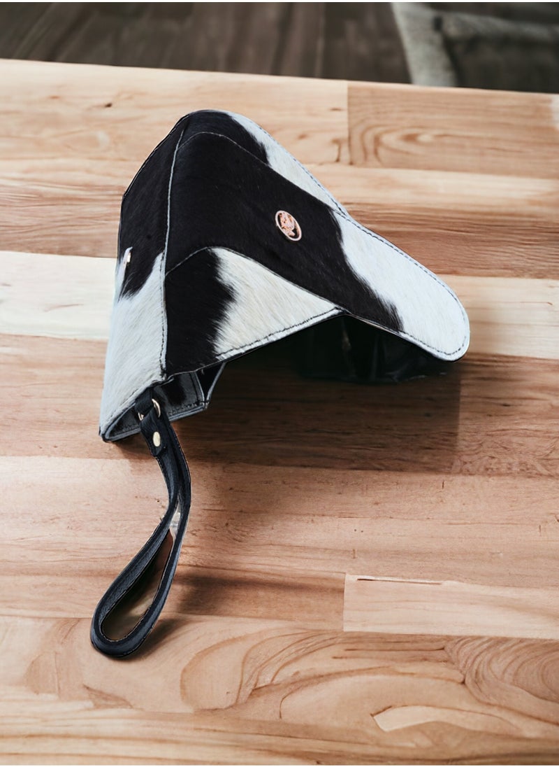 Wear with Zeal - black-white hair-on zeal clutch, genuine leather handbags - Image 1