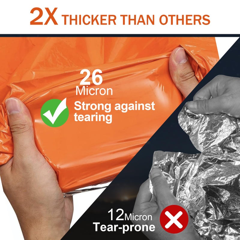 Guijinga 3-Pack Emergency Blanket, Extra-Thick Extra-Large Survival Blanket, Thermal Reflective Emergency Thermal Blanket for Outdoor Adventures, for Camping, Hiking, and Car Emergencies - Image 3
