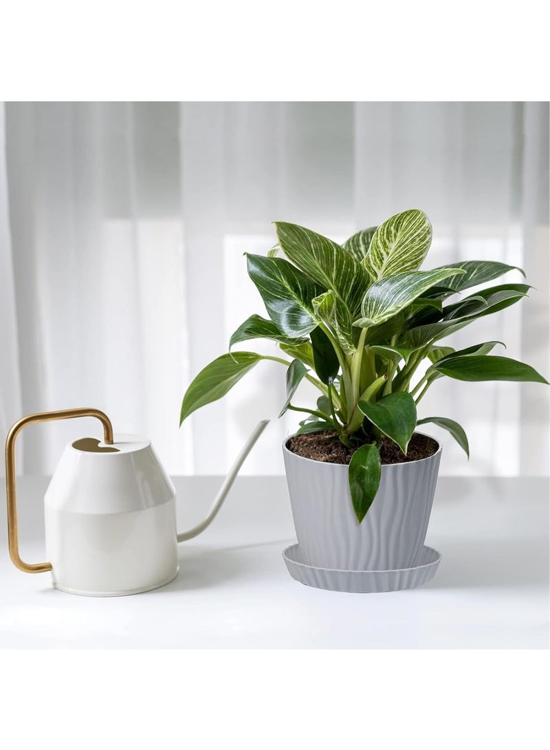 Plant Pots，Plant Pots with Drainage，Pots with Drainage Hole and Trays, Modern Decorative Pots for All House Plants,Succulents, Flowers, and Seeding Nursery（Pack of 4） - Image 4