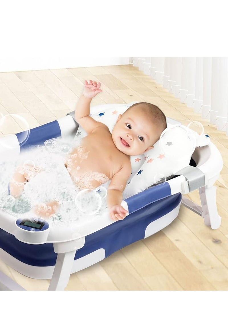 Cool Baby COOLBABY collapsible baby bathtub,baby bath tub with soft cushion & thermometer,portable travel bathtub with drain hole,to toddler 0-36 months. - Image 4