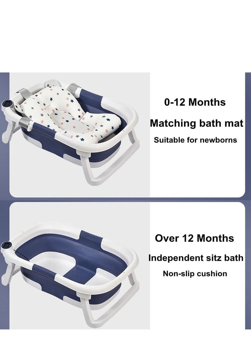 Cool Baby COOLBABY collapsible baby bathtub,baby bath tub with soft cushion & thermometer,portable travel bathtub with drain hole,to toddler 0-36 months. - Image 2