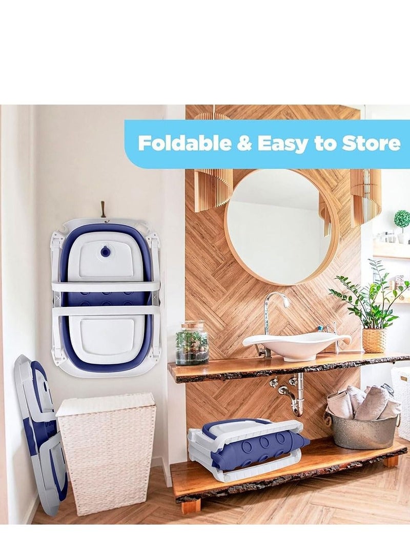 Cool Baby COOLBABY collapsible baby bathtub,baby bath tub with soft cushion & thermometer,portable travel bathtub with drain hole,to toddler 0-36 months. - Image 3