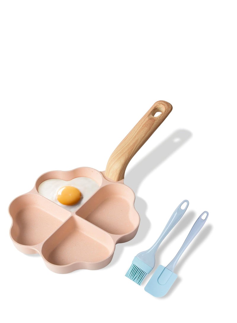 Caannasweis Egg Omelette Pan, 4-Cup Nonstick Granite Omelette Skillet Breakfast Frying Pan Egg Cooker Suitable for Gas Stove & Induction Cookware, PFOA PFOS Free Heart Shaped - Image 1