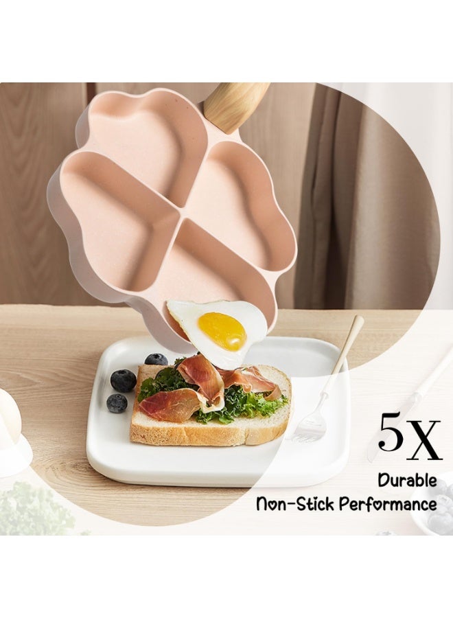 Caannasweis Egg Omelette Pan, 4-Cup Nonstick Granite Omelette Skillet Breakfast Frying Pan Egg Cooker Suitable for Gas Stove & Induction Cookware, PFOA PFOS Free Heart Shaped - Image 5