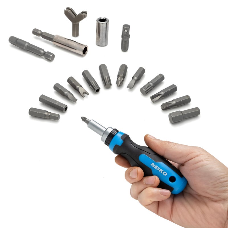 NEIKO 10082A Security Bit Set and Ratcheting Screwdriver | 101 Piece Set | Chrome Vanadium Steel | Screwdriver Bit Set Phillips, Tamperproof Torx Bits, & Flat | 1/4" Hex Shank Magnetic Bit Holder - Image 2