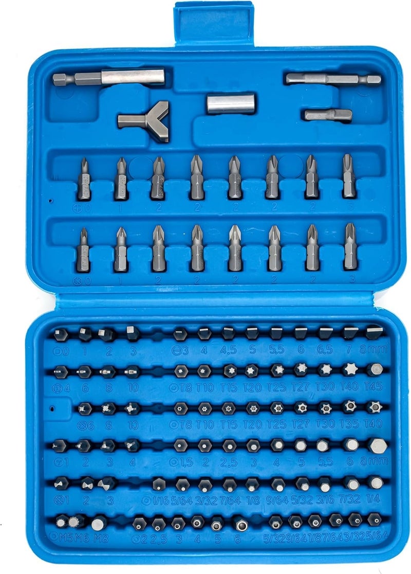 NEIKO 10082A Security Bit Set and Ratcheting Screwdriver | 101 Piece Set | Chrome Vanadium Steel | Screwdriver Bit Set Phillips, Tamperproof Torx Bits, & Flat | 1/4" Hex Shank Magnetic Bit Holder - Image 3