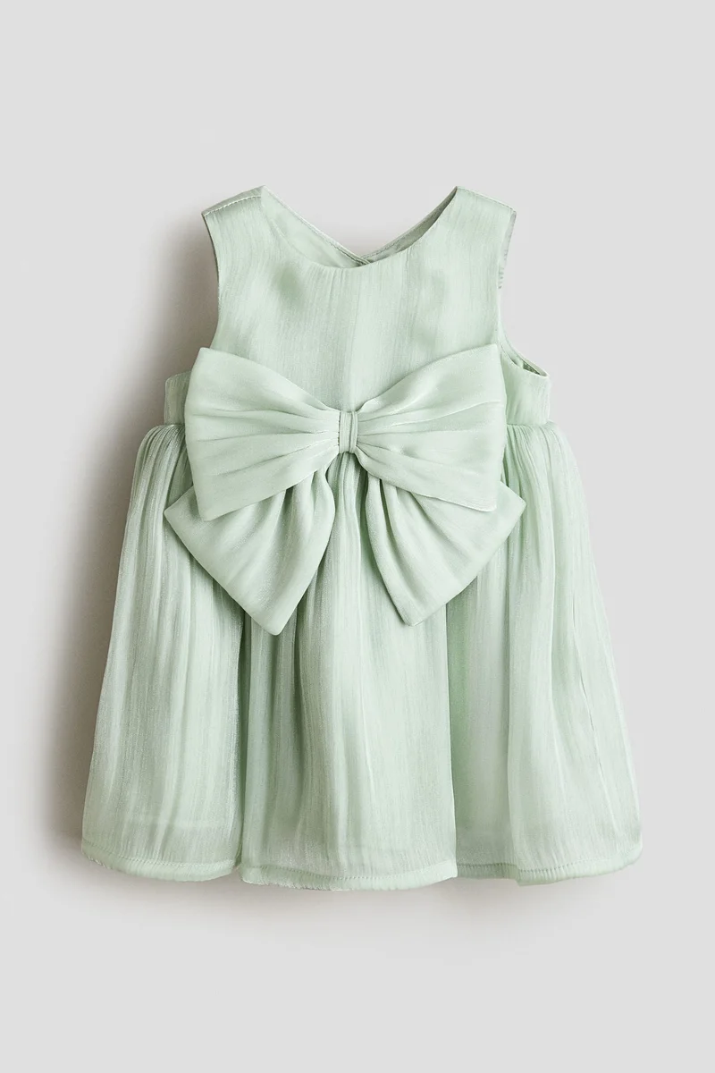 H&M Bow-detail organza dress