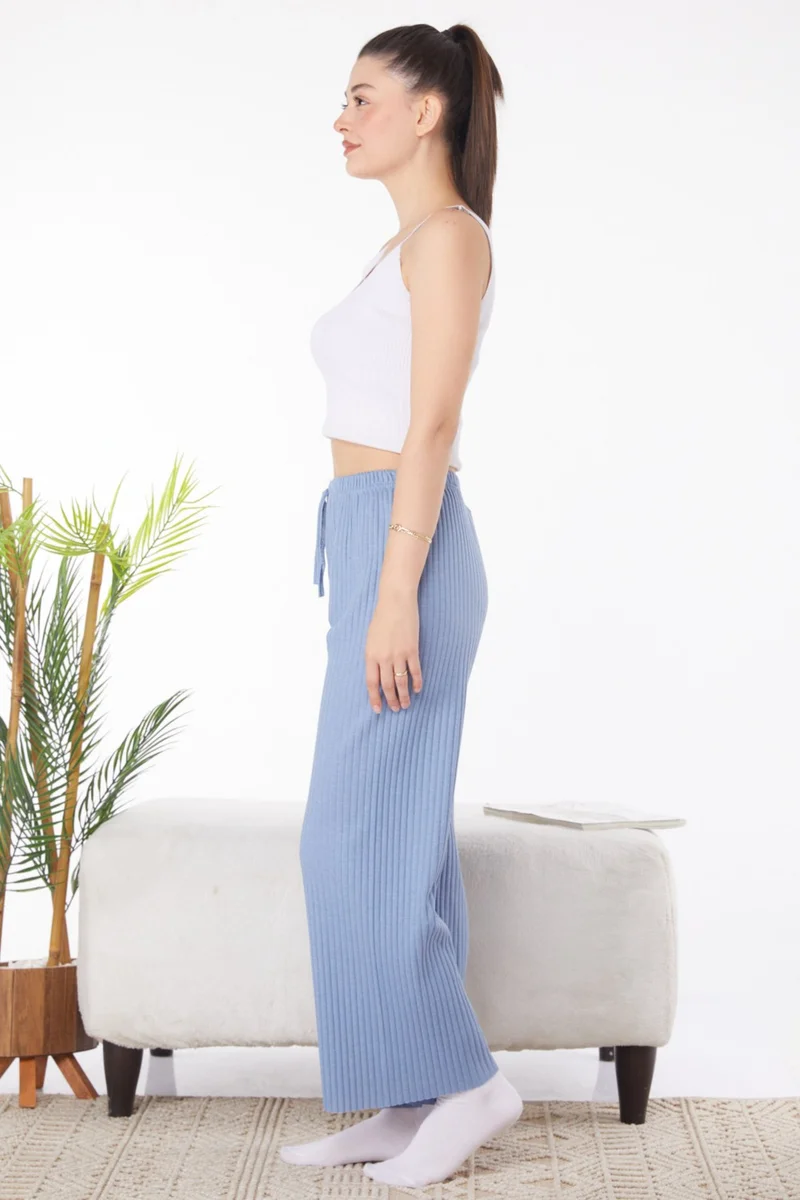 Tofisa Plain Medium Women's Blue Pajama Bottoms - 25855
