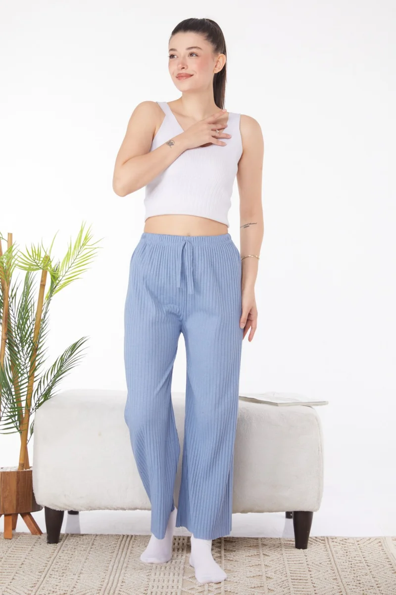 Tofisa Plain Medium Women's Blue Pajama Bottoms - 25855