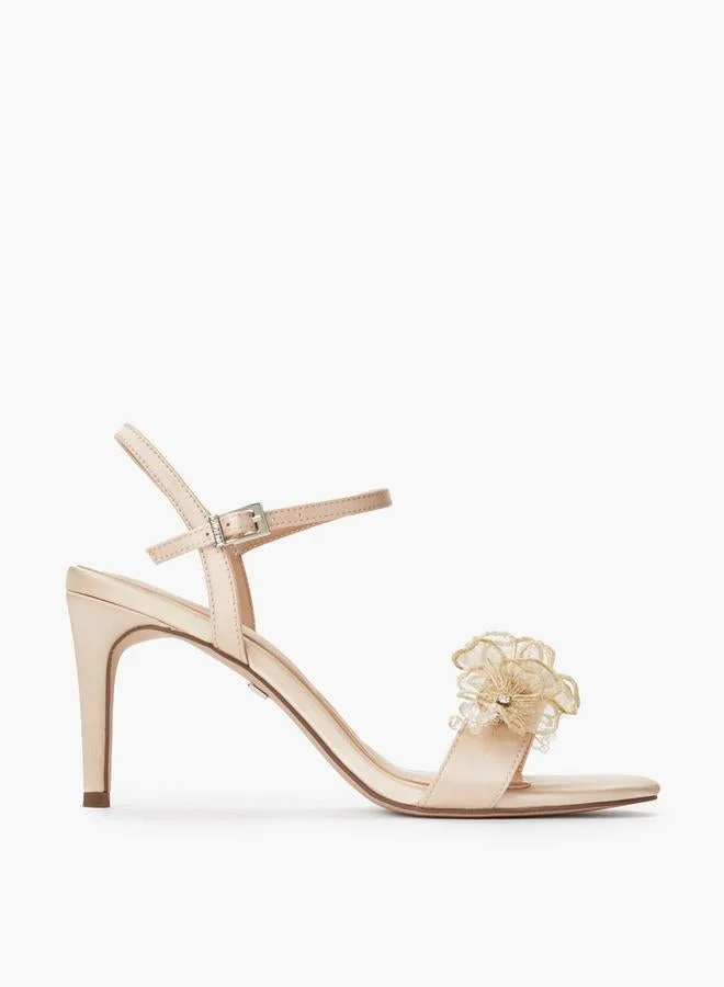 Celeste Women Floral Embellished Stiletto Heel Sandals