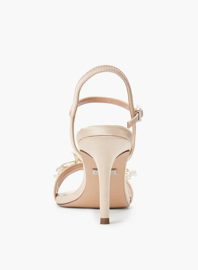 Celeste BEIGE Women Floral Embellished Stiletto Heel Sandals for Women | Best Price UAE
