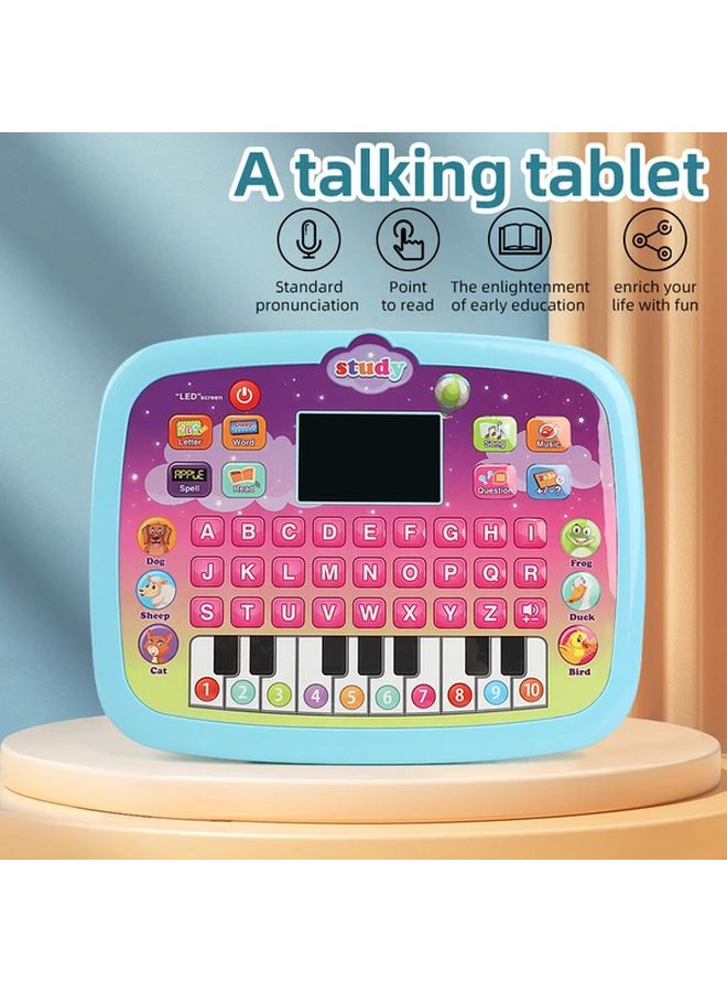 Blue Cartoon Bear LED Tablet Interactive Learning Toy For Kids - Image 3