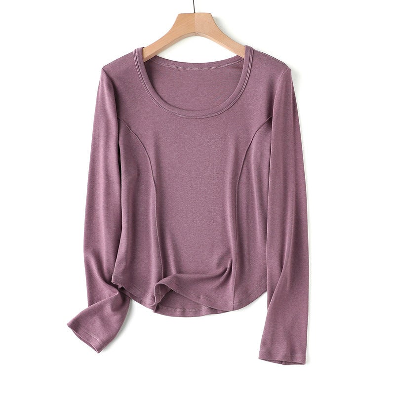 5A Grade Slimming Wool Base Layer Top Cardamom purple
