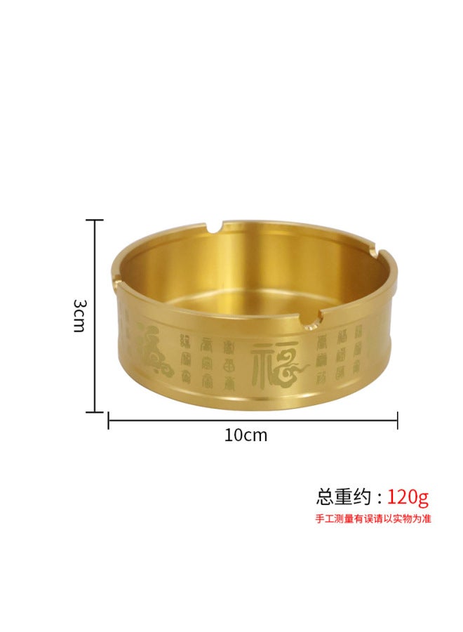 Brass Wuniu Ashtray With Lid Household Living Room Fly Ash-proof High-end Office Chinese Creative Vintage Ornaments