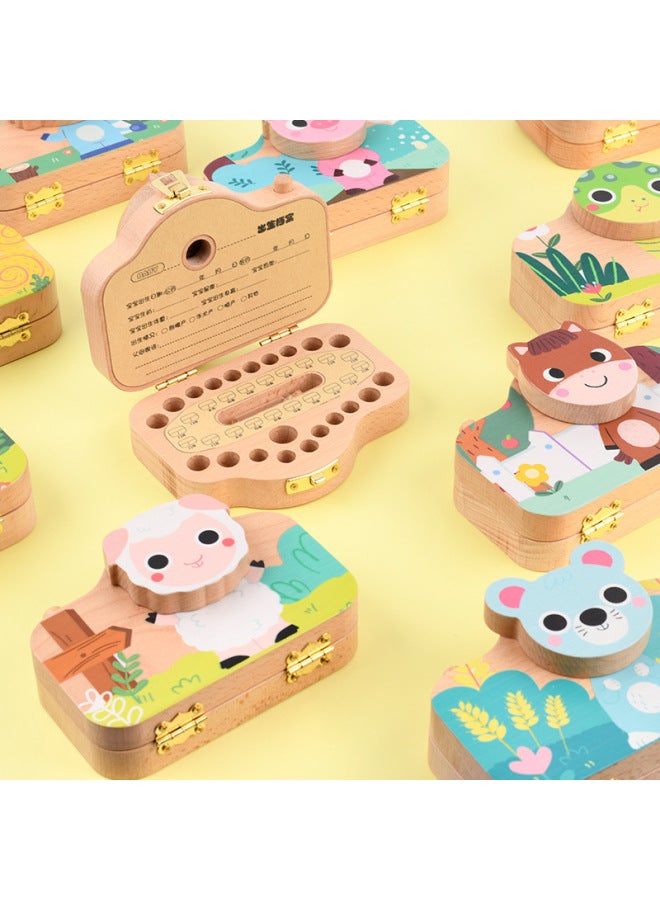 Lechang Deciduous Teeth Storage Box Boys And Girls Wooden Teeth Lanuli Umbilical Cord Camera Collection Box Baby Change Teeth Box-Color:Camera-Mouse  - Image 3