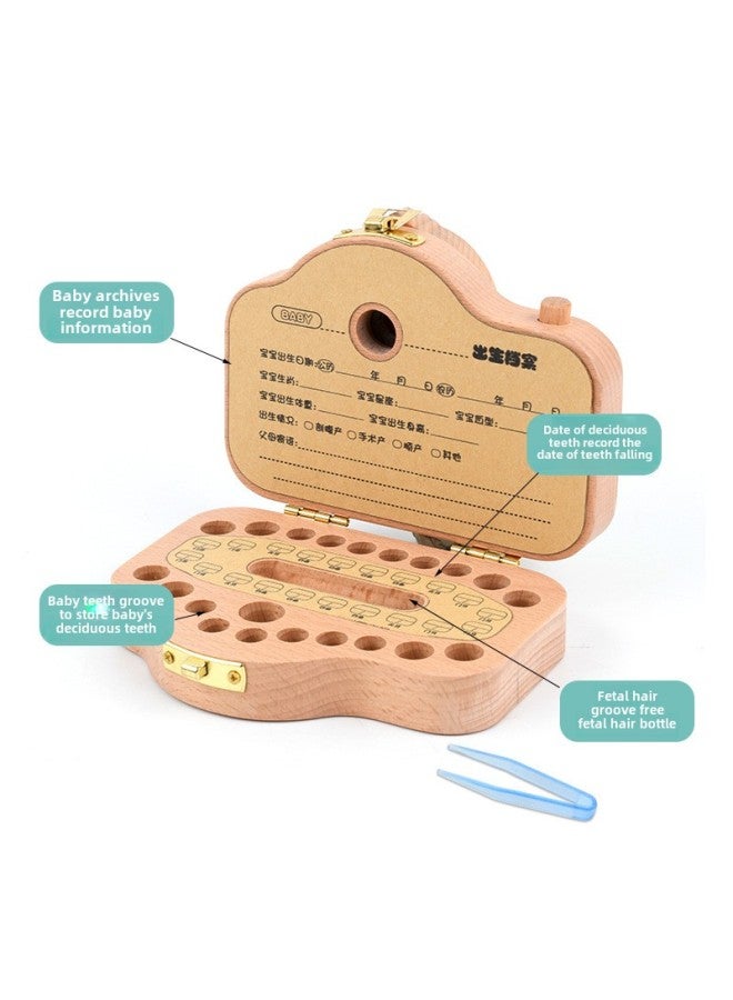 Lechang Deciduous Teeth Storage Box Boys And Girls Wooden Teeth Lanuli Umbilical Cord Camera Collection Box Baby Change Teeth Box-Color:Camera-Mouse  - Image 5