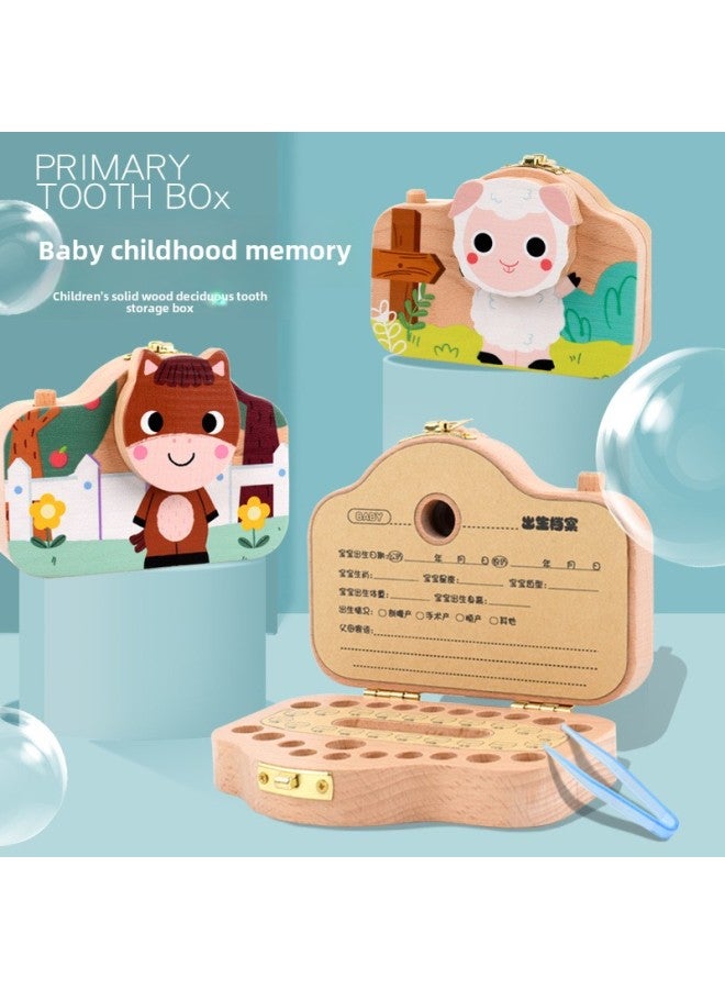 Lechang Deciduous Teeth Storage Box Boys And Girls Wooden Teeth Lanuli Umbilical Cord Camera Collection Box Baby Change Teeth Box-Color:Camera-Mouse  - Image 2