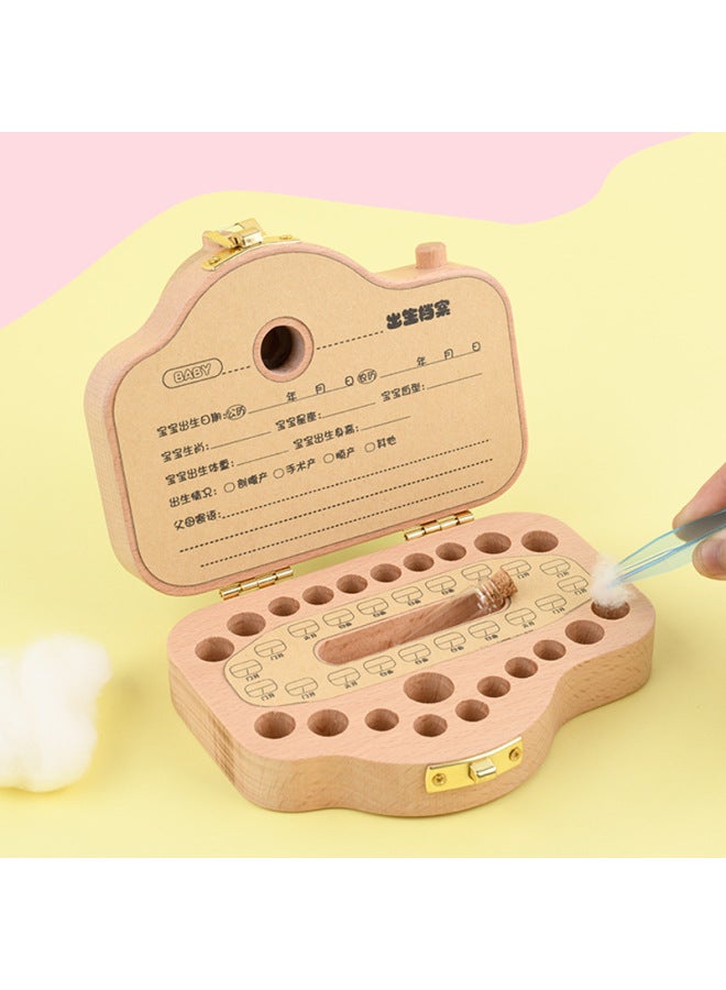 Lechang Deciduous Teeth Storage Box Boys And Girls Wooden Teeth Lanuli Umbilical Cord Camera Collection Box Baby Change Teeth Box-Color:Camera-Mouse  - Image 4