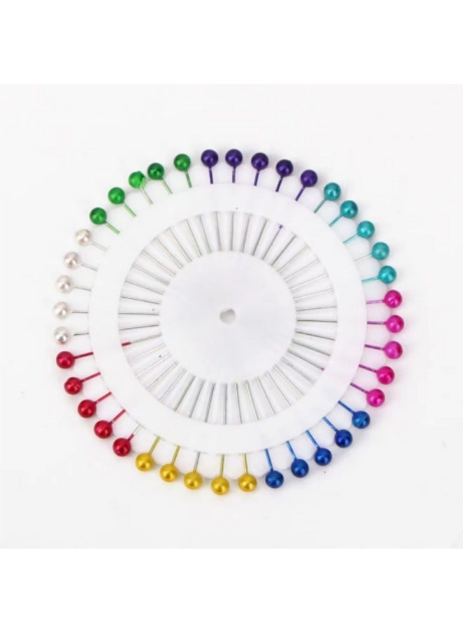 80 PCS Pearl Needles Set, Sewing Pins for Fabric, Straight Pins with Colored Ball Pearl Heads, Quilting Pins for Dressmaker, Jewelry DIY Decoration, Craft and Sewing Project Colorful - Image 1