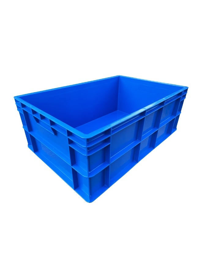 صناعات بلاستيكا ذ.م.م. Plastic Storage Crate 600x400x220mm Stackable Food Grade Crate Heavy Duty - Blue - Image 2