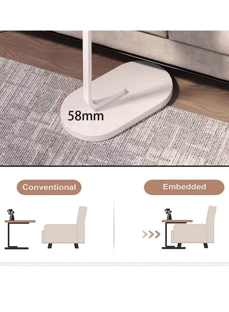 Generic C Shaped Side Table with Metal Frame Coffee Bed Couch End Table Laptop Holder Table for Living Room Bedroom Bedside  - Image 3