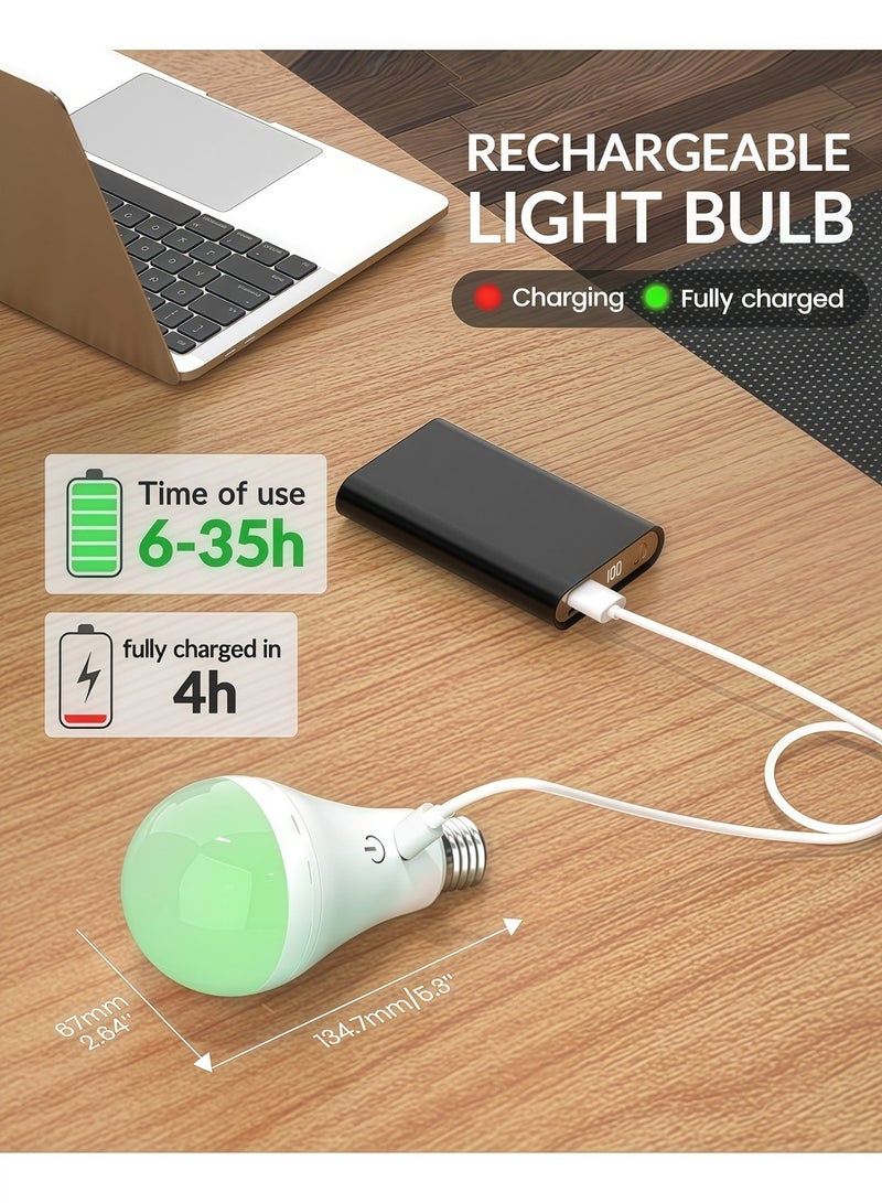 Lurette 2 Pack E26 Rechargeable LED Bulbs, 15 Colors(Include 3 Color Temperatures with Dimming, 12 RGB Color Effects), Timer Shut-Off (Includes Remote Control) - Image 2