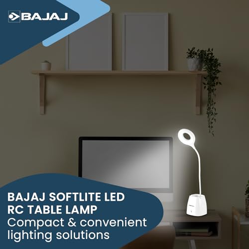 Bajaj Acrylonitrile Butadiene Styrene Softlite Led Rc Table Lamp 2W (Pack of 1, White) - Image 2