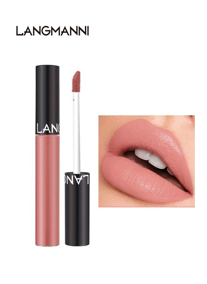 LANGMANNI - Intense Wear Matte Lip Stick,Nude Lipstick Velvet Lip Gloss Lip Stain Long Lasting Waterproof Nude Lipstick,Can Let Your Lip Look Fuller,Works Great For Aging Or Thinning Lips(01#) - Image 1