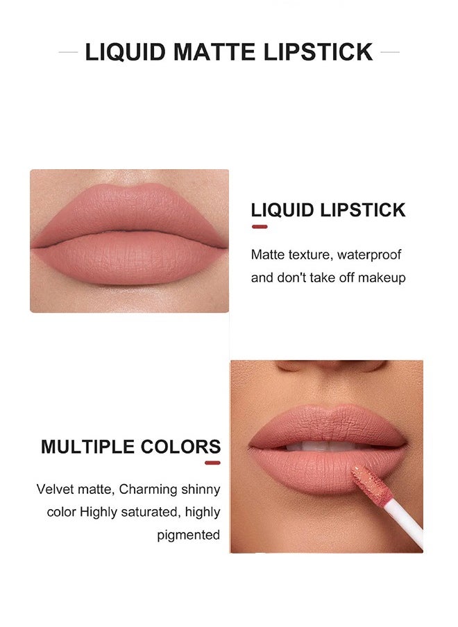 LANGMANNI - Intense Wear Matte Lip Stick,Nude Lipstick Velvet Lip Gloss Lip Stain Long Lasting Waterproof Nude Lipstick,Can Let Your Lip Look Fuller,Works Great For Aging Or Thinning Lips(01#) - Image 1