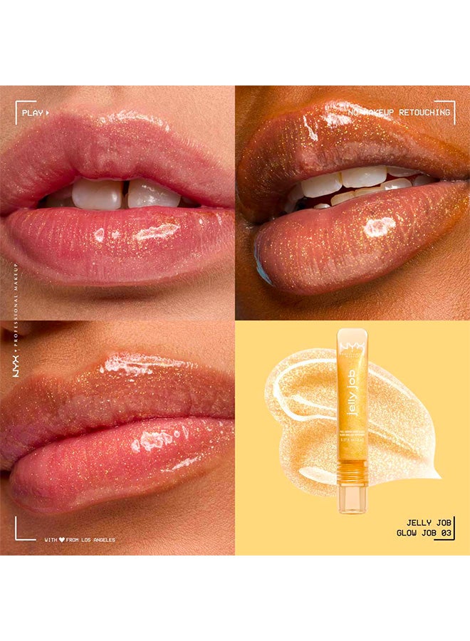 NYX PROFESSIONAL MAKEUP Jelly Job, Full-Bodied Shine Gloss, Lip-Smoothing Shine, Hyper-Glossy Finish, Glow Job - Image 2