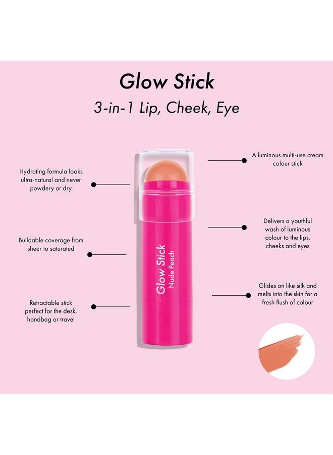 ModelCo عصا كريمية ملونة متعددة الاستخدامات 3 في 1 من Glow Stick، تركيبة كريمية مرطبة توفر لونًا مضيءًا لتوهج صحي، تغطية قابلة للبناء من شفاف إلى مشبع، لون الخوخ الطبيعي 0.176 أونصة - Image 3