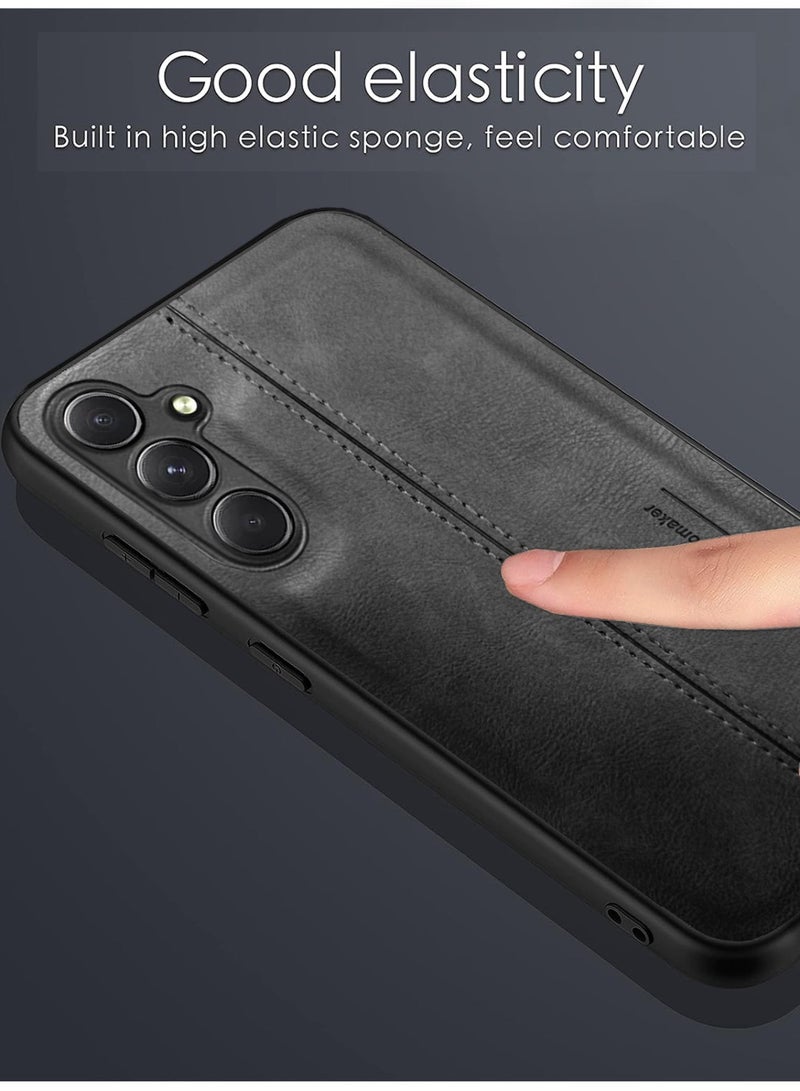 Techie Premium Stylish PU Leather Shockproof Back Cover Case for Samsung Galaxy A34 - Black  - Image 2