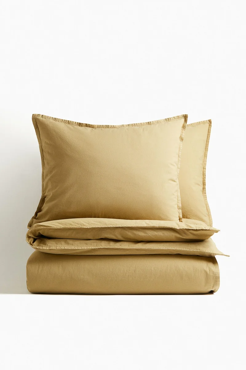 اتش اند ام طقم غطاء لحاف قطني بمقاس double/king