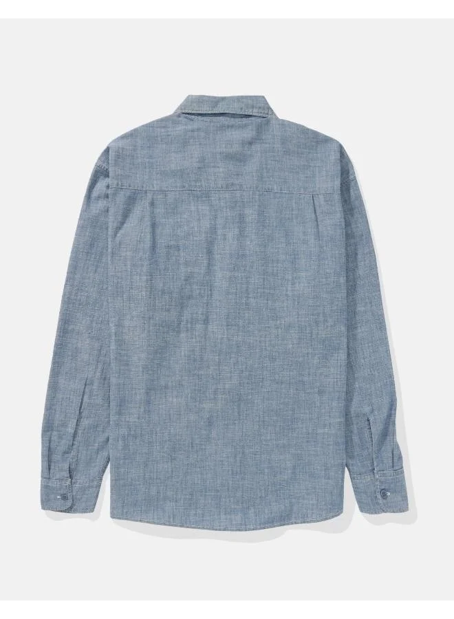 American Eagle MEDIUM WASH AE Relaxed Fit Denim Shirt for Men | Best Price UAE