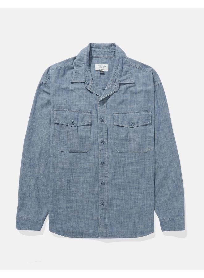 American Eagle AE Relaxed Fit Denim Shirt - Image 2
