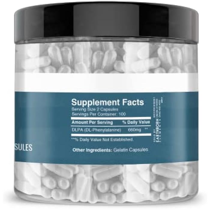 Earthborn Elements DL-Phenylalanine 200 Capsules, Pure & Undiluted, No Additives - Image 3