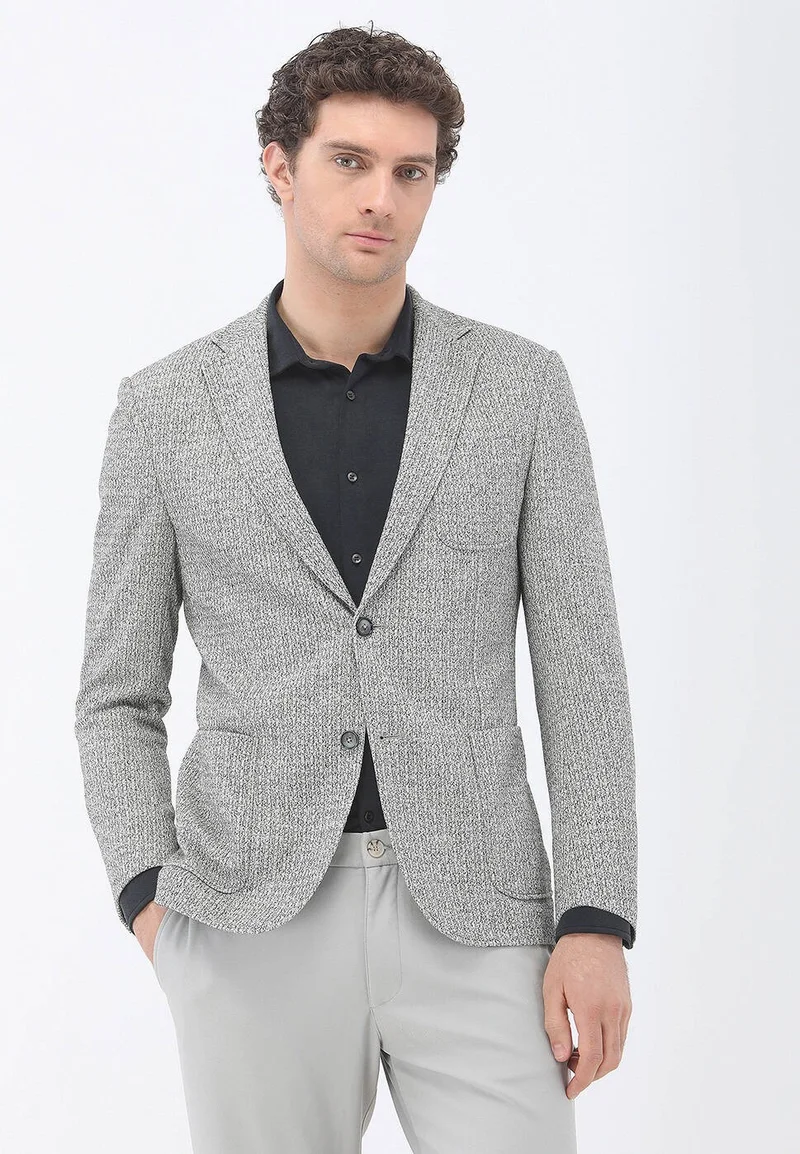 كيب Stone Patterned Modern Fit Knitted Jacket