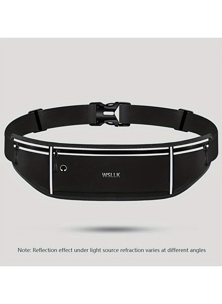 سبورت حقيبة خصر للجري للهواتف - حزام لياقة بدنية رفيع للغاية وغير مرئي مزود بجيب بسحاب، معدات ماراثون بدون استخدام اليدين للرجال/النساء، حقيبة خصر للتمرين مقاومة للعرق - Image 2