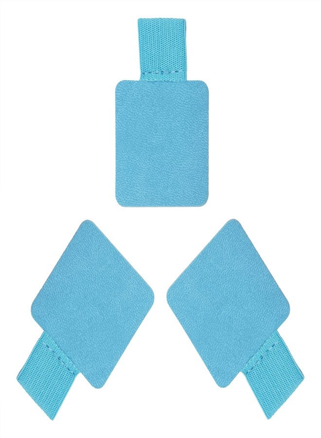 Mini Skater 3 Pcs Self-adhesive Leather Pencil Elastic Loop, Square PU Leather Pen Clip, Pen Holder for Notebooks, Journals, Clipboards, Calendars, Pens Loop Holders Creative Accessories (Blue) - Image 1