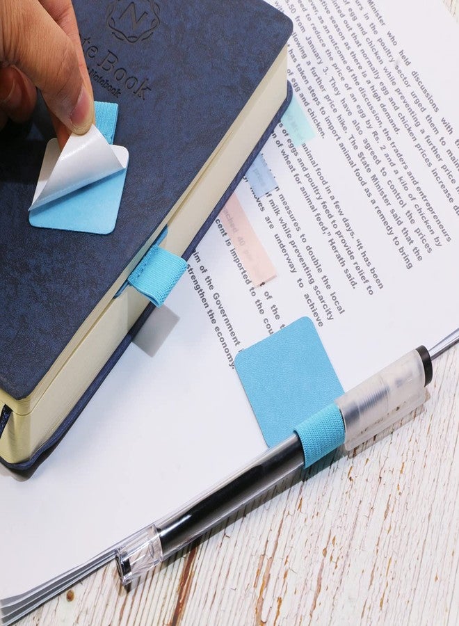 Mini Skater 3 Pcs Self-adhesive Leather Pencil Elastic Loop, Square PU Leather Pen Clip, Pen Holder for Notebooks, Journals, Clipboards, Calendars, Pens Loop Holders Creative Accessories (Blue) - Image 4
