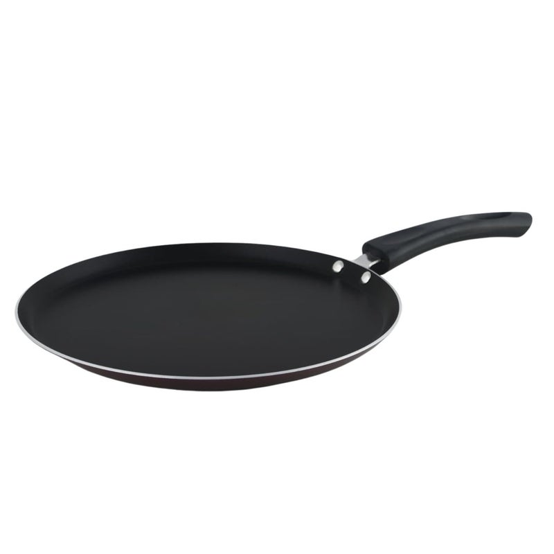 TITANIUM Special Non Induction Base Aluminium Non Stick Flat Tawa, 325mm, Cookware with 3mm Width, Black - Image 1