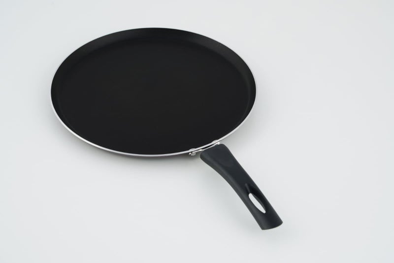 TITANIUM Special Non Induction Base Aluminium Non Stick Flat Tawa, 325mm, Cookware with 3mm Width, Black - Image 2