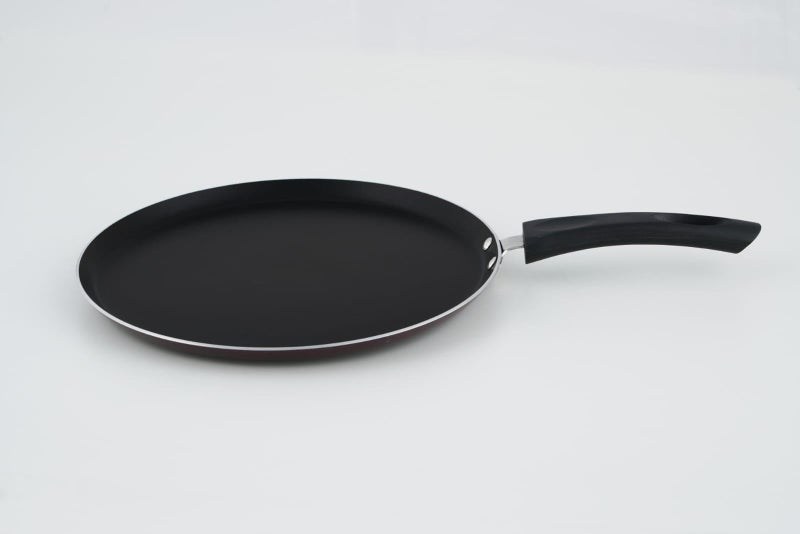 TITANIUM Special Non Induction Base Aluminium Non Stick Flat Tawa, 325mm, Cookware with 3mm Width, Black - Image 3