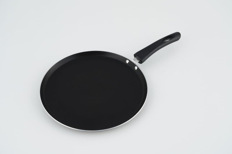 TITANIUM Special Non Induction Base Aluminium Non Stick Flat Tawa, 325mm, Cookware with 3mm Width, Black - Image 4