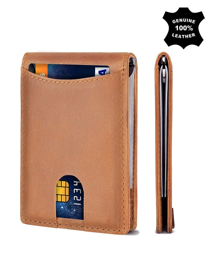 High-Quality Genuine Leather Men's Wallet - Multi-Card Slot RFID Shielding Soft Wallet, Leather Card Holder Multi-Function ID Card Anti-Demagnetization Men's Genuine Leather Wallet Men's High-End  - Image 1