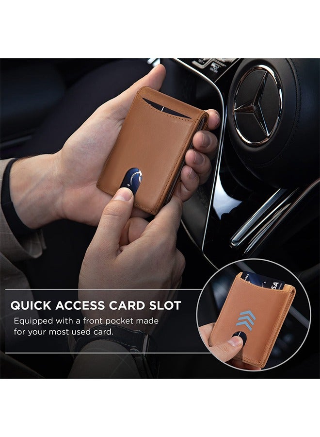 High-Quality Genuine Leather Men's Wallet - Multi-Card Slot RFID Shielding Soft Wallet, Leather Card Holder Multi-Function ID Card Anti-Demagnetization Men's Genuine Leather Wallet Men's High-End  - Image 3