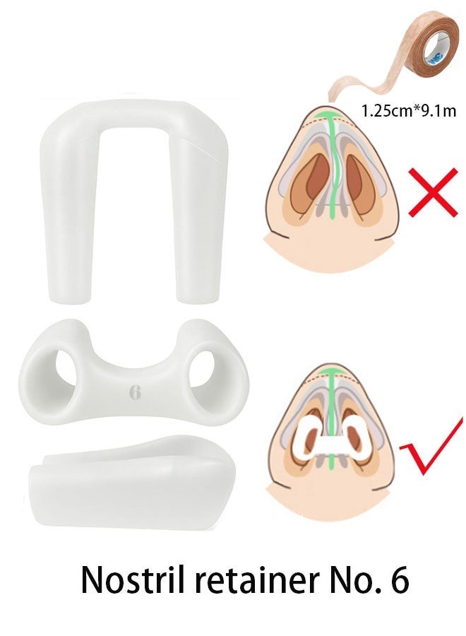 general Face healthly Silicone Nostril Retainer and Micropore Tan Surgical Tape 1.25cm Wide, Nose Pad for Surgery, Nose Retainer Rhinoplasty, Retainer for Work Surgery,%100 Silicone Nose Stud Nose Shaper (No. 6) - Image 1