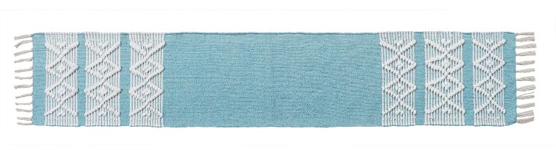 POSHREYA Cotton Table Runner for 4 6 Seater Dining Table|Centre Table|Coffee Table|Living Room|Table Decor|Eating Area|Decorative Runner|(14*72 INCHES)|Light Blue|TRPS 020 - Image 4