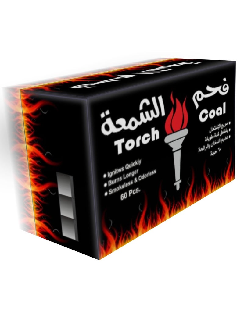 ماركة غير محددة - فحم الشمعه ٦٠ قطعه بدون رائحة يدوم لاكثر  من ساعة  يشتعل بدون دخان - Image 1